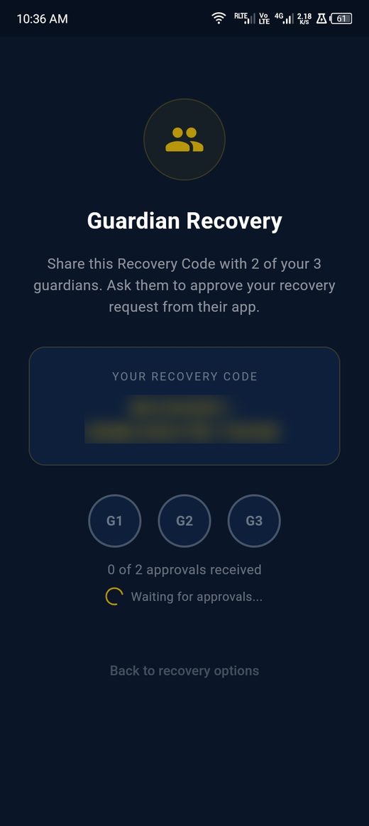 Guardian recovery, code blurred
