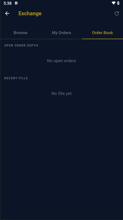 Exchange — order book