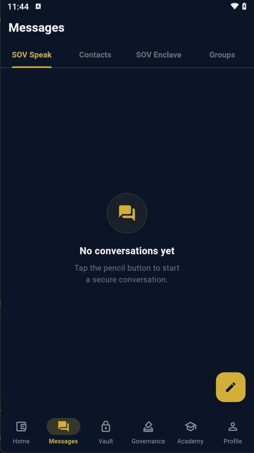 SOV Speak — encrypted messages