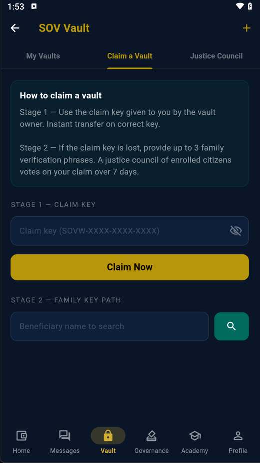 Claim a Vault